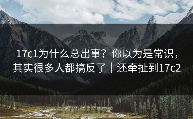 17c1为什么总出事？你以为是常识，其实很多人都搞反了｜还牵扯到17c2