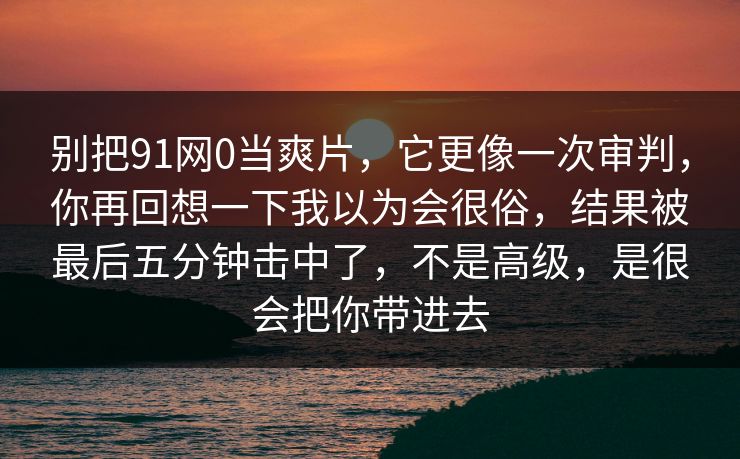 别把91网0当爽片，它更像一次审判，你再回想一下我以为会很俗，结果被最后五分钟击中了，不是高级，是很会把你带进去