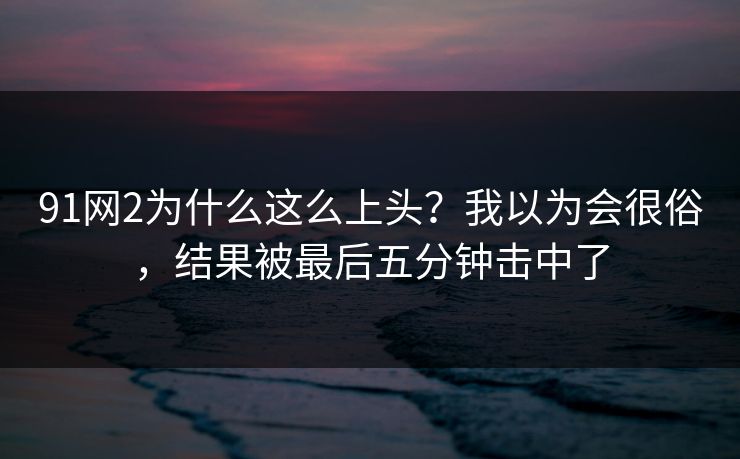 91网2为什么这么上头？我以为会很俗，结果被最后五分钟击中了  第1张