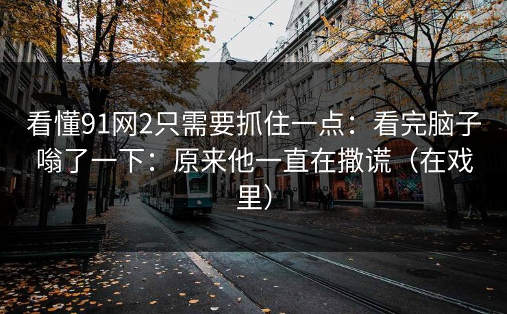 看懂91网2只需要抓住一点:看完脑子嗡了一下:原来他一直在撒谎(在戏里)